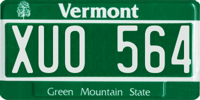 VT license plate XUO564