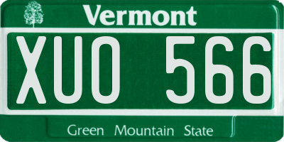 VT license plate XUO566