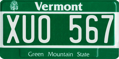 VT license plate XUO567