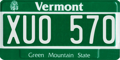 VT license plate XUO570