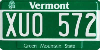 VT license plate XUO572