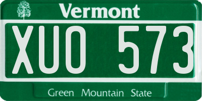 VT license plate XUO573