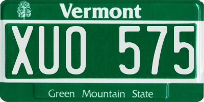 VT license plate XUO575