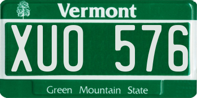 VT license plate XUO576
