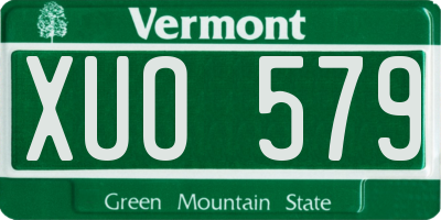 VT license plate XUO579