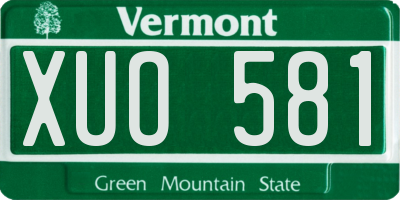 VT license plate XUO581