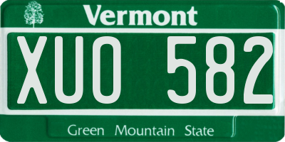 VT license plate XUO582