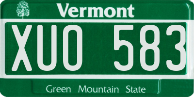 VT license plate XUO583
