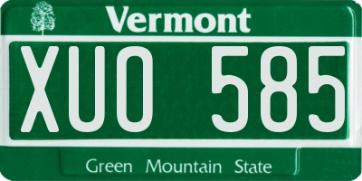 VT license plate XUO585