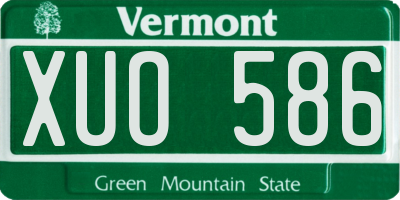 VT license plate XUO586