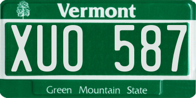 VT license plate XUO587