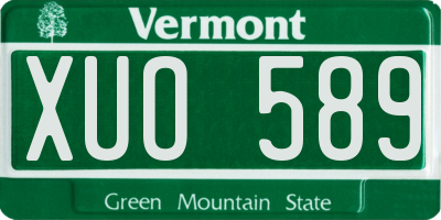 VT license plate XUO589
