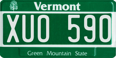 VT license plate XUO590