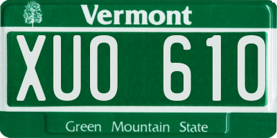 VT license plate XUO610