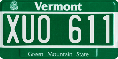 VT license plate XUO611