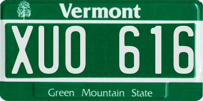 VT license plate XUO616