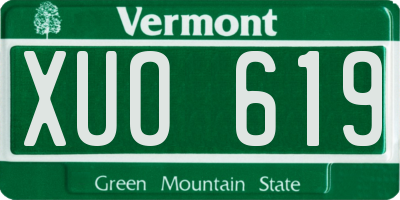 VT license plate XUO619