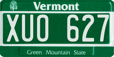 VT license plate XUO627