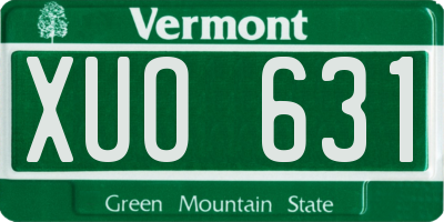 VT license plate XUO631