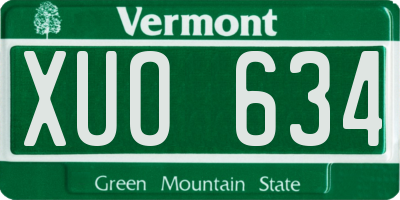 VT license plate XUO634