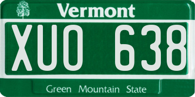 VT license plate XUO638