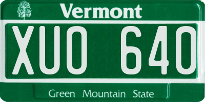 VT license plate XUO640