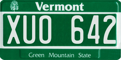 VT license plate XUO642
