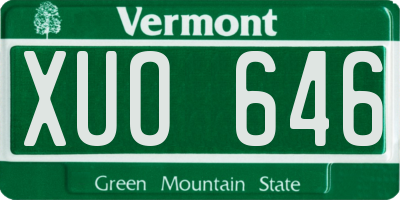 VT license plate XUO646