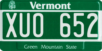 VT license plate XUO652