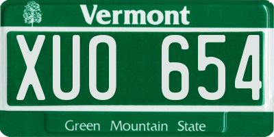 VT license plate XUO654