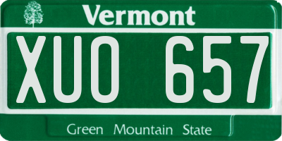 VT license plate XUO657