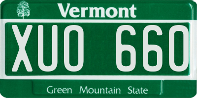 VT license plate XUO660