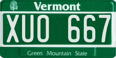 VT license plate XUO667