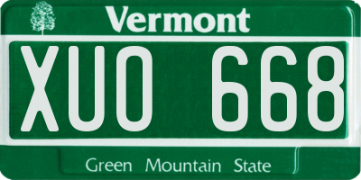 VT license plate XUO668