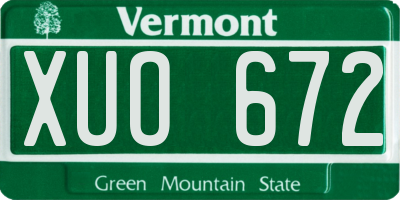 VT license plate XUO672