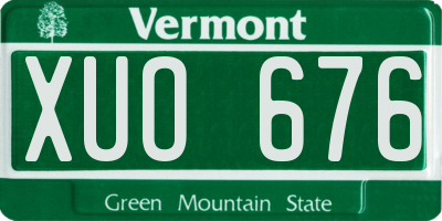 VT license plate XUO676
