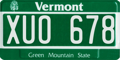 VT license plate XUO678