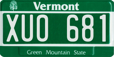 VT license plate XUO681