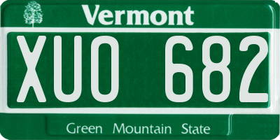 VT license plate XUO682