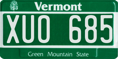 VT license plate XUO685