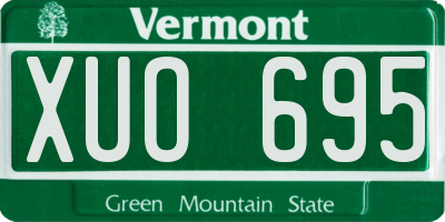 VT license plate XUO695