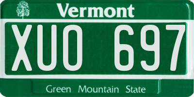 VT license plate XUO697
