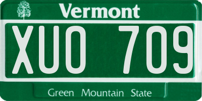 VT license plate XUO709