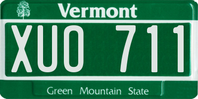 VT license plate XUO711