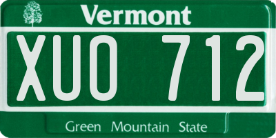 VT license plate XUO712