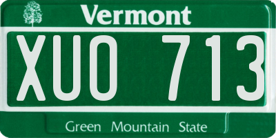 VT license plate XUO713