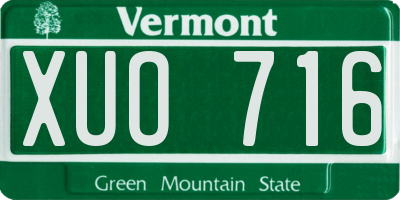 VT license plate XUO716