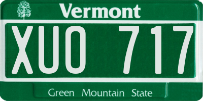 VT license plate XUO717