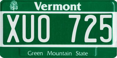 VT license plate XUO725