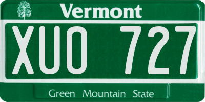 VT license plate XUO727